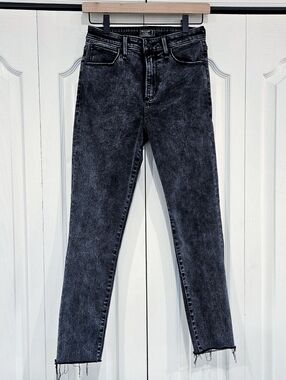 ABERCROMBIE High Rise Skinny Ankle Black Gray Stone Wash Size 4